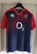 Official Canterbury Pro England Mens Rugby Gym Training Shirt UK Size XL Blue
