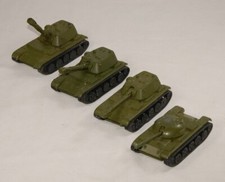 Sammlung 4x russischer Panzer Modell T-54 / Panzerhaubitze - Metall Fertigmodell