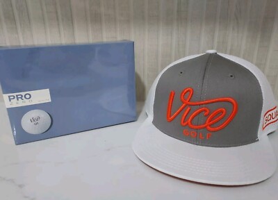 Vice Squad Cap Hat & One Dozen Vice Pro Zero Golf Balls White