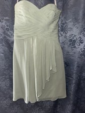 Davids Bridal Sleeveless Ruffle Bridesmaid Dress Size 2 Sage Green
