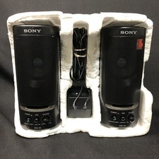 VTG Sony SRS-58 Active Portable Speaker System For Discman Walkman Built In Amp