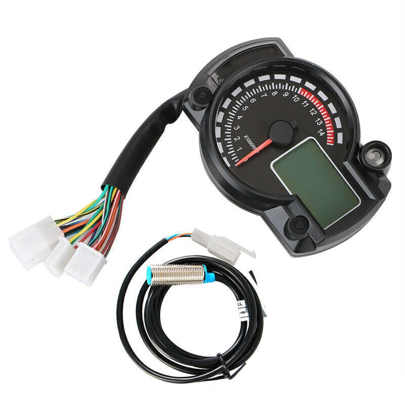 Motorcycle 299KM/H LCD Speedometer Digital Odometer Electric Meter Tachometer - Image 2 of 4