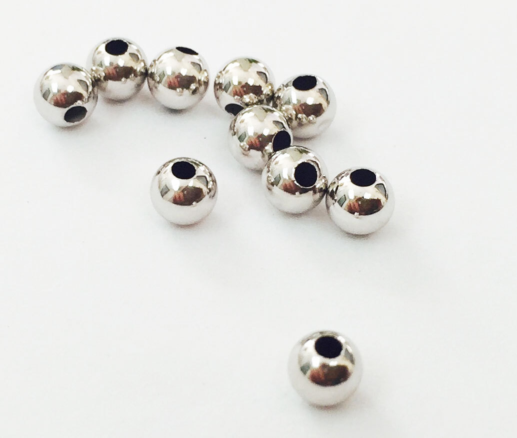 18k Solid Yellow Gold Beads – 2mm 3mm 4mm Round Polish – 10 Pieces – Loose