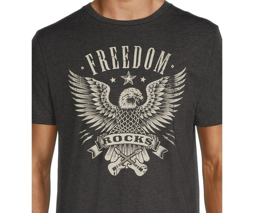 Men's Americana USA Tee Freedom ROCKS Eagle, Short Sleeve Graphic Shirt Size 2XL - Picture 3 of 5