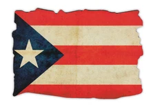 Magnetic Bumper Sticker - Puerto Rico Flag (Weathered Look) - Puerto Rican Pride