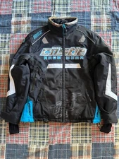 Rare Castle X Racing Snowmobile Jacket Coat Blue Black & Camo Ladies Size S