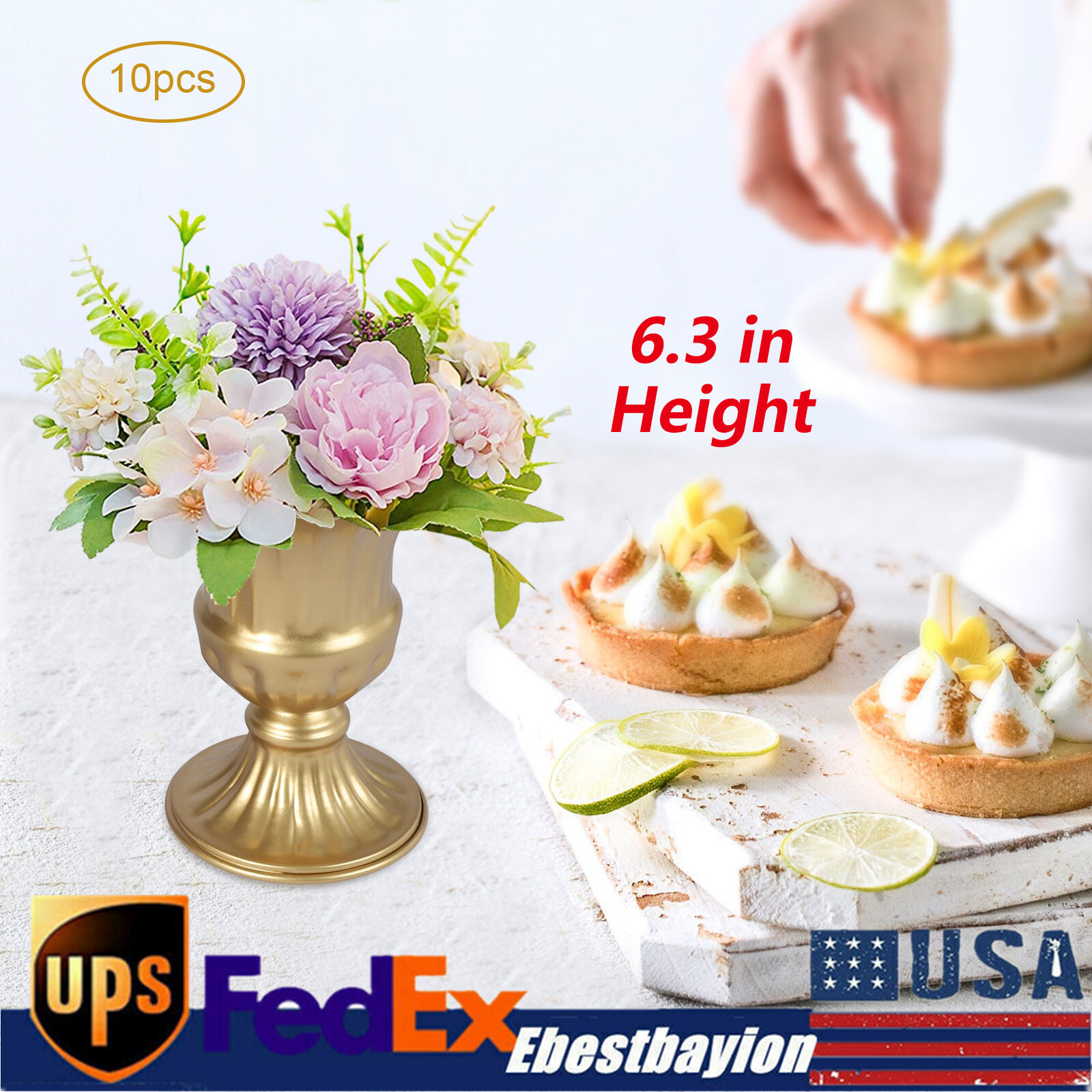 10x Flower Vases Trumpet 16cm Tall Vase Elegant Wedding Party Centerpieces Decor