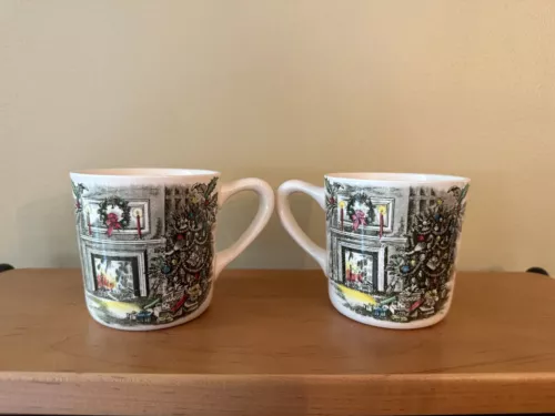 VINTAGE Set Of 2 Mugs Johnson Brothers Christmas