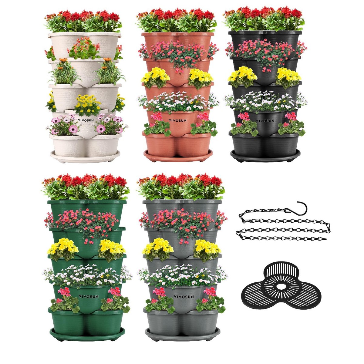 Stackable Number Pots A Stack Stackable Pot Planter 5 Layer Strawberry And Vanilla Garden