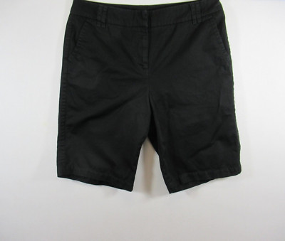 Charter Club Bermuda Shorts Women 10 Black 11'' Inseam Cotton