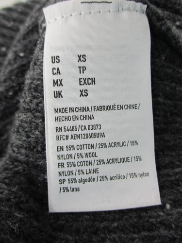 American Eagle Outfitters Sweater Womens Extra Small w37 Gray Heathered Knit NWT - Picture 5 of 17