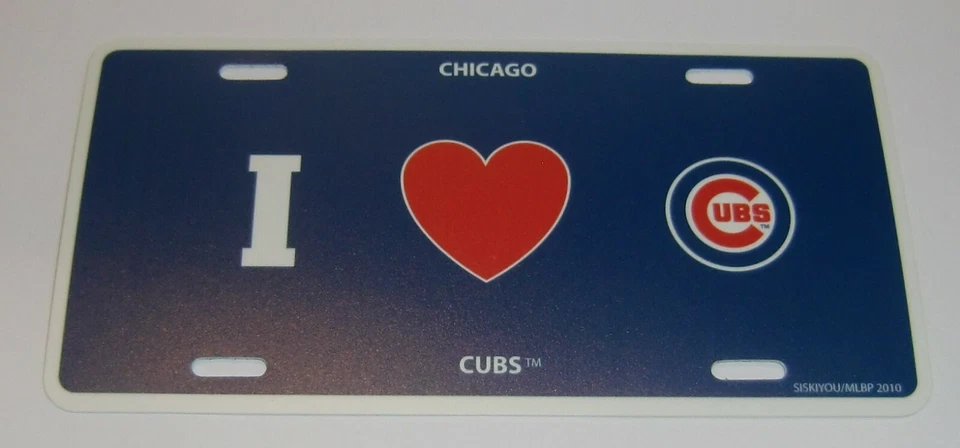 Chicago Cubs Styrene License Plate I Love (Heart) Team Logo (MLB Baseball) - Image 2 of 4