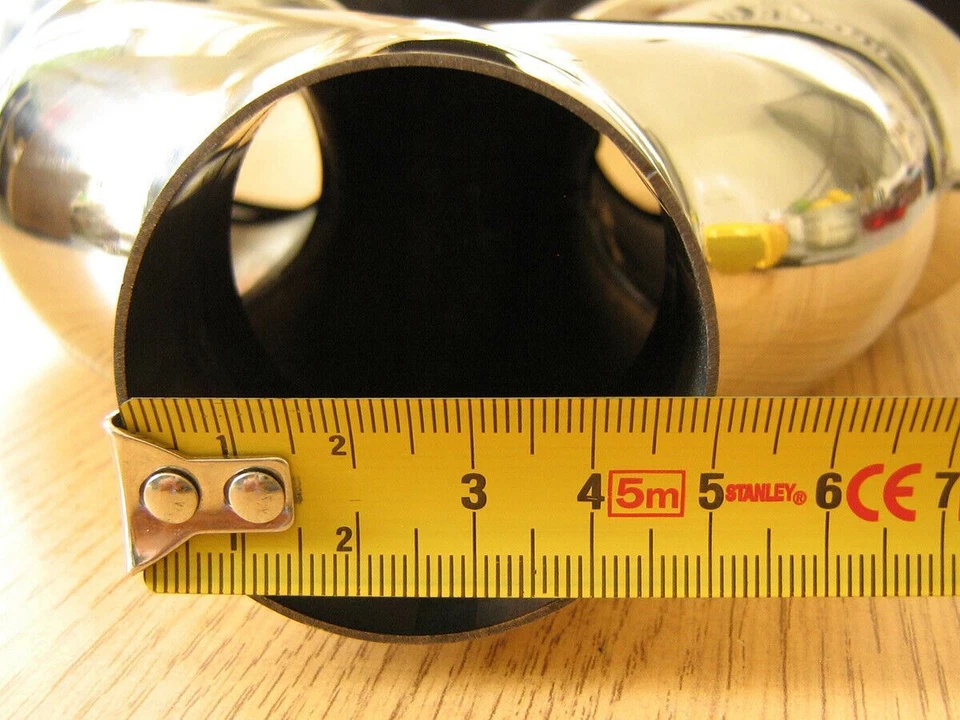 Doppia Uscita Marmitta Terminale Di Scarico 49mm Doppio Universale Audi S8 Look - Immagine 4 di 4