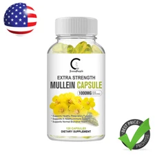 120Pcs Mullein Leaf Capsules 1000mg For Detox & Lung Cleansing Digestive Health