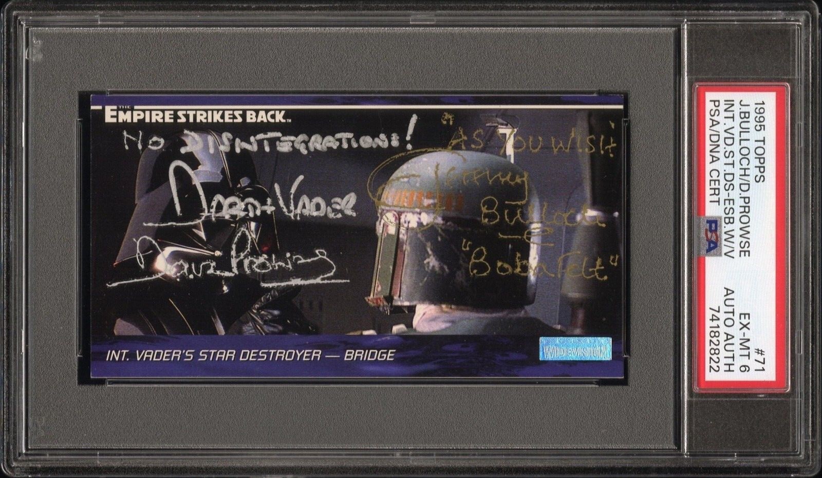 1995 STAR WARS Widevision DAVE PROWSE JEREMY BULLOCH Signed VADER FETT PSA/DNA