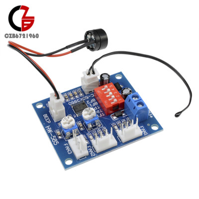 DC 12V Fan Temperature Control Speed Controller CPU High-Temp Alarm PWM ...