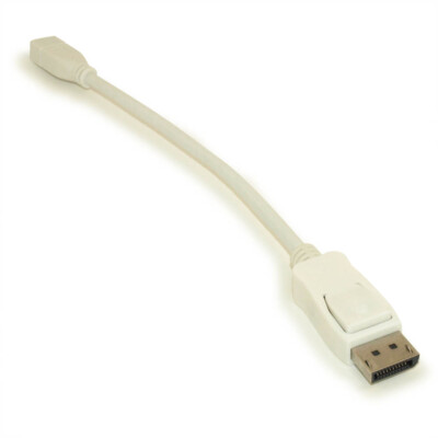 Mini DisplayPort FEMALE to DisplayPort MALE Adapter Cable  White