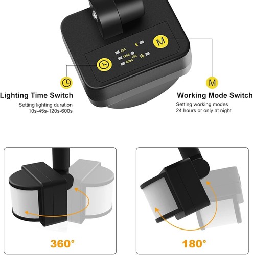 Ultra-Bright 1200 Lumen 15W Outdoor Motion Sensor Light - Waterproof Design Uk - Picture 2 of 9
