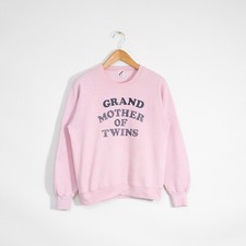 Vintage 90s Grandma Text Sweatshirt Medium - Faded Distressed Crewneck USA