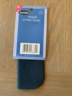 2PC Bondex Twill Patches NAVY NEW (12.7CM X 17.78CM)