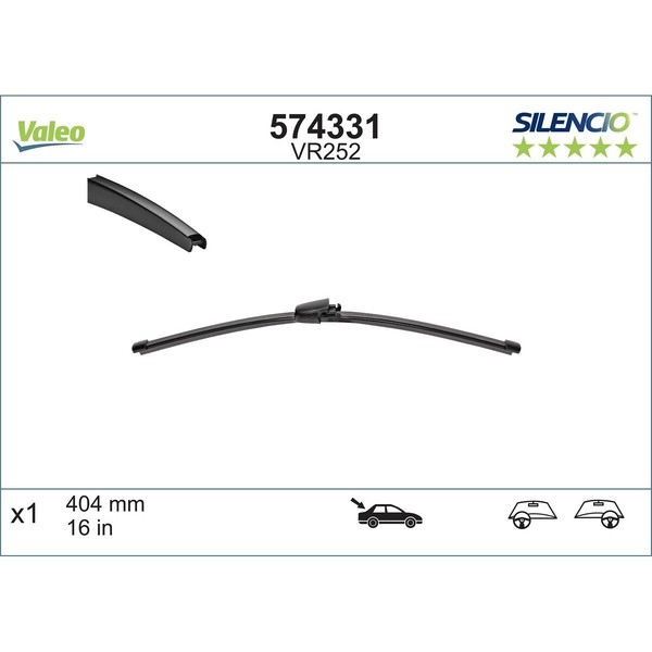 Wischblatt Hinten 404 Mm Valeo Iam-Expertise Passend FüR U.A. Skoda Octavia-image