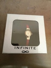 Infinite Ladies Quartz Watch with PinkLeather Strap New Battery Fitted Boxed