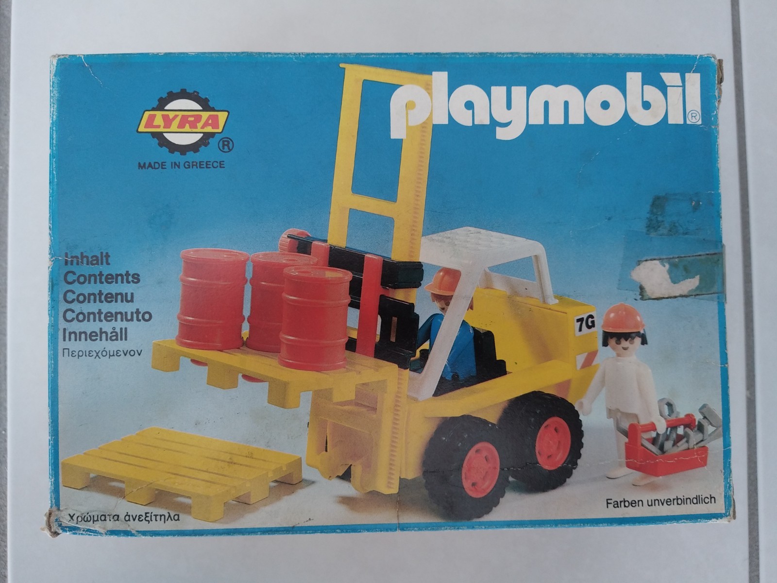 PLAYMOBIL 3506 Chantier Fenwick miniature vintage avec figurine Lyra orange et jaune