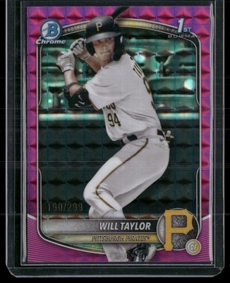2025 Bowman Chrome #BCP-179 Will Taylor Prospects Fuchsia Geometric #/299