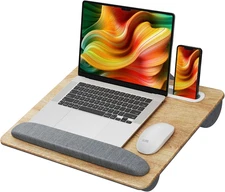 Laptop Lap Desk with Cushion & Phone Holder –Portable Desk Tray for Bed or Couch