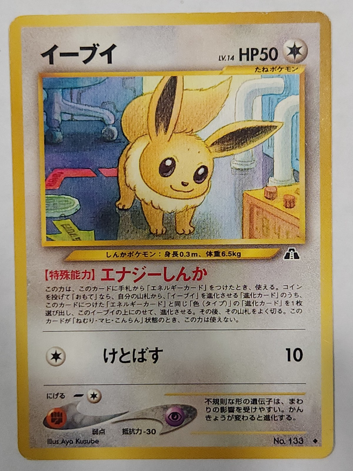 Eevee Japanese Pokemon Card LV.14 No. 133 Old Back 1996