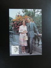 royalty King Baudouin and Queen Fabiola maximum card Belgium 1986
