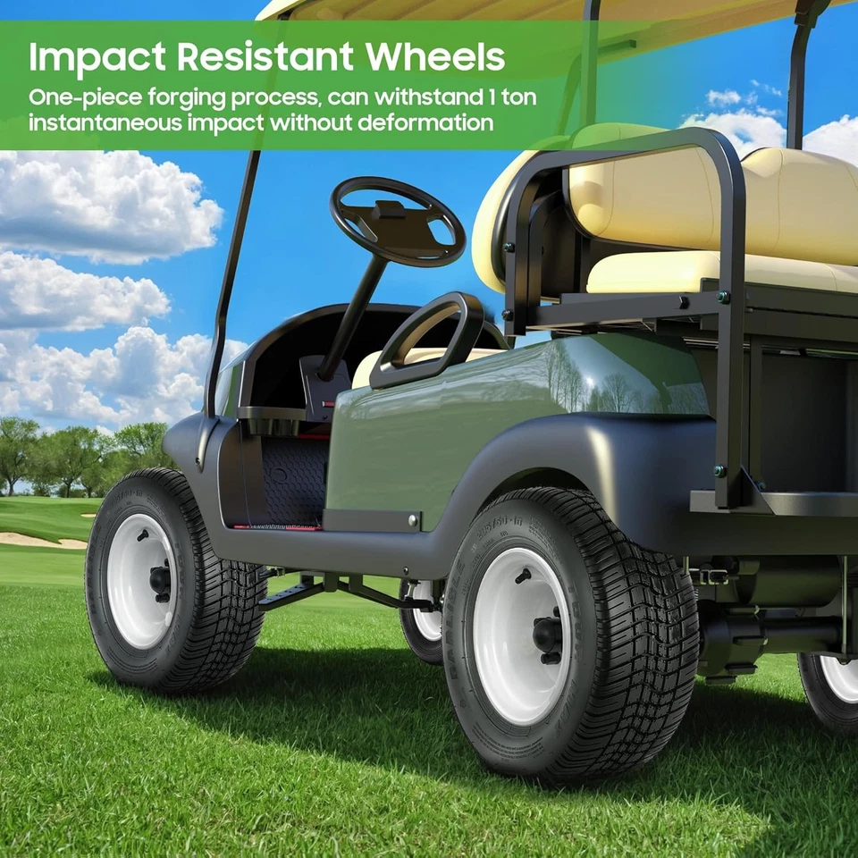 Paquete de 4 ruedas de carro de golf blanco 205/50-10 de 10" neumáticos para Yamaha EZGO Club Car Cushm Foto 3 de 4