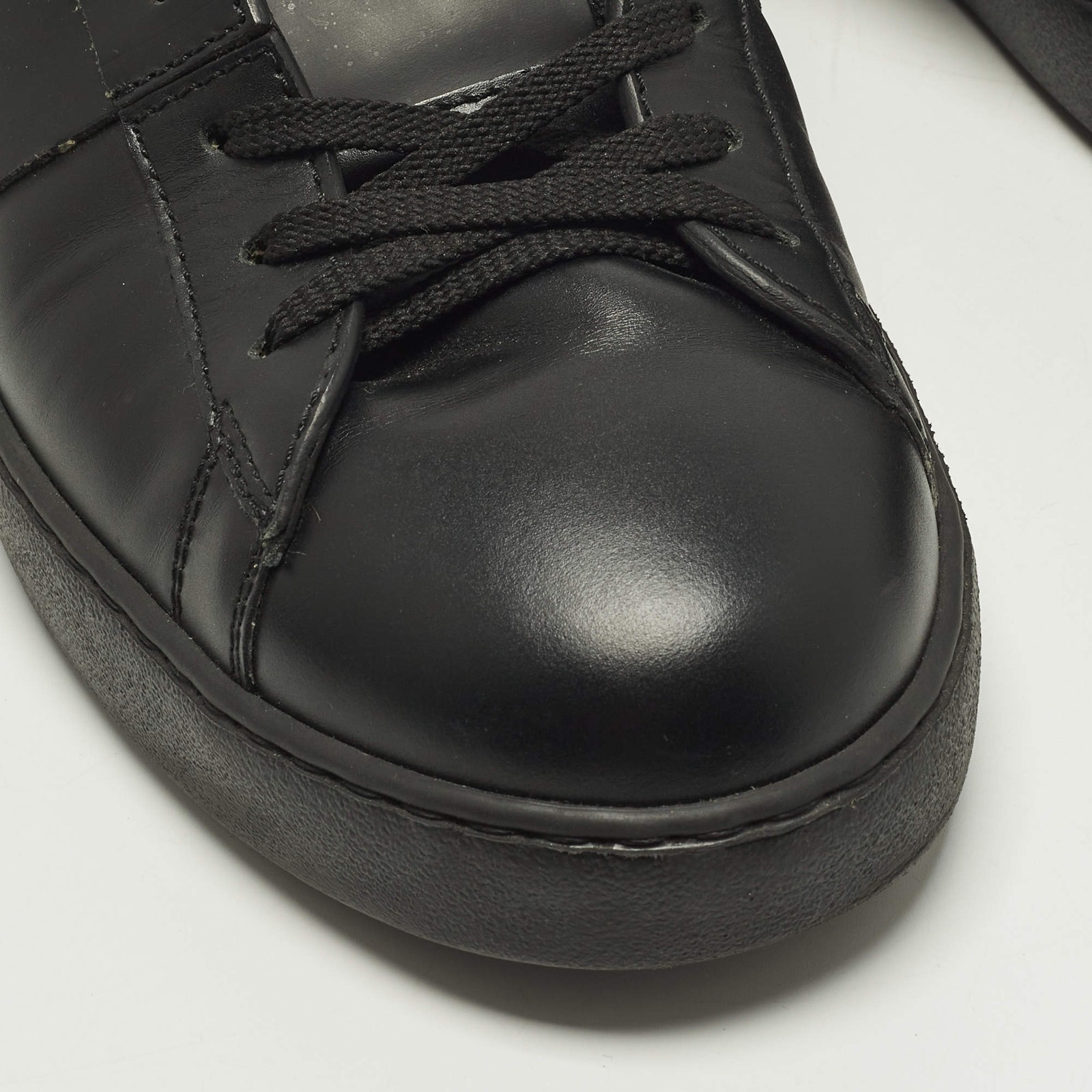 Valentino Vltn Open Size 43.5 Black Leather Lace Up Sneakers thumbnail 7