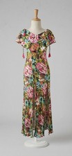 FARM Rio Floral Plisse Maxi Dress Size Small UK 8-10 Boho Tassel Floral Summer 