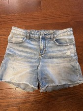 Gap Kids Girl Light Wash Denim Midi Jean Cut Off Shorts 12