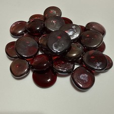 Decorative Stones - 1LB XL Red Glass Pebbles for Vase Fillers, Aquarium Gravel