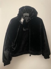 Karl Kani Teddy Langarm Hoodie für Damen Gr. XS Neu mit Etikett Schwarz