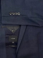 J.Crew Ludlow 40R Suit Jacket Charcoal Blue-Gray Italian Wool   Excellent