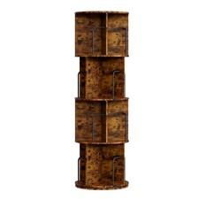 Retro Drehregal Bücherregal 360° drehbar 4-etagig Regal zur Aufbewahrung&Display