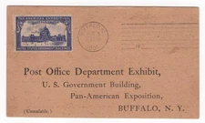MEGA RARE 1901 Pan American Exposition Post Office Dept Exhibit Postcard Am Expo