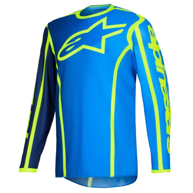 Alpinestars Fluid Apex Jersey Off-Road Top Blue Yellow Fluo, photo 1 of 2
