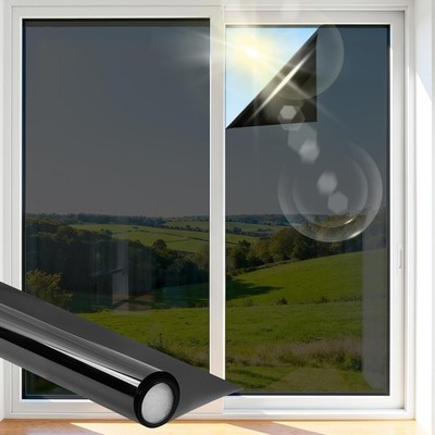 One Way Window Privacy Film - Sun Blocking, UV Protection, Reflective Tint, 35.4