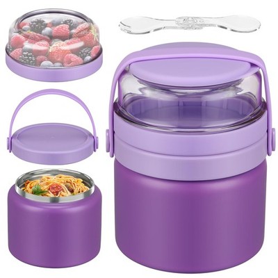 Termo aislante 2 en 1 para comida caliente con contenedor de Tritan Snack Box