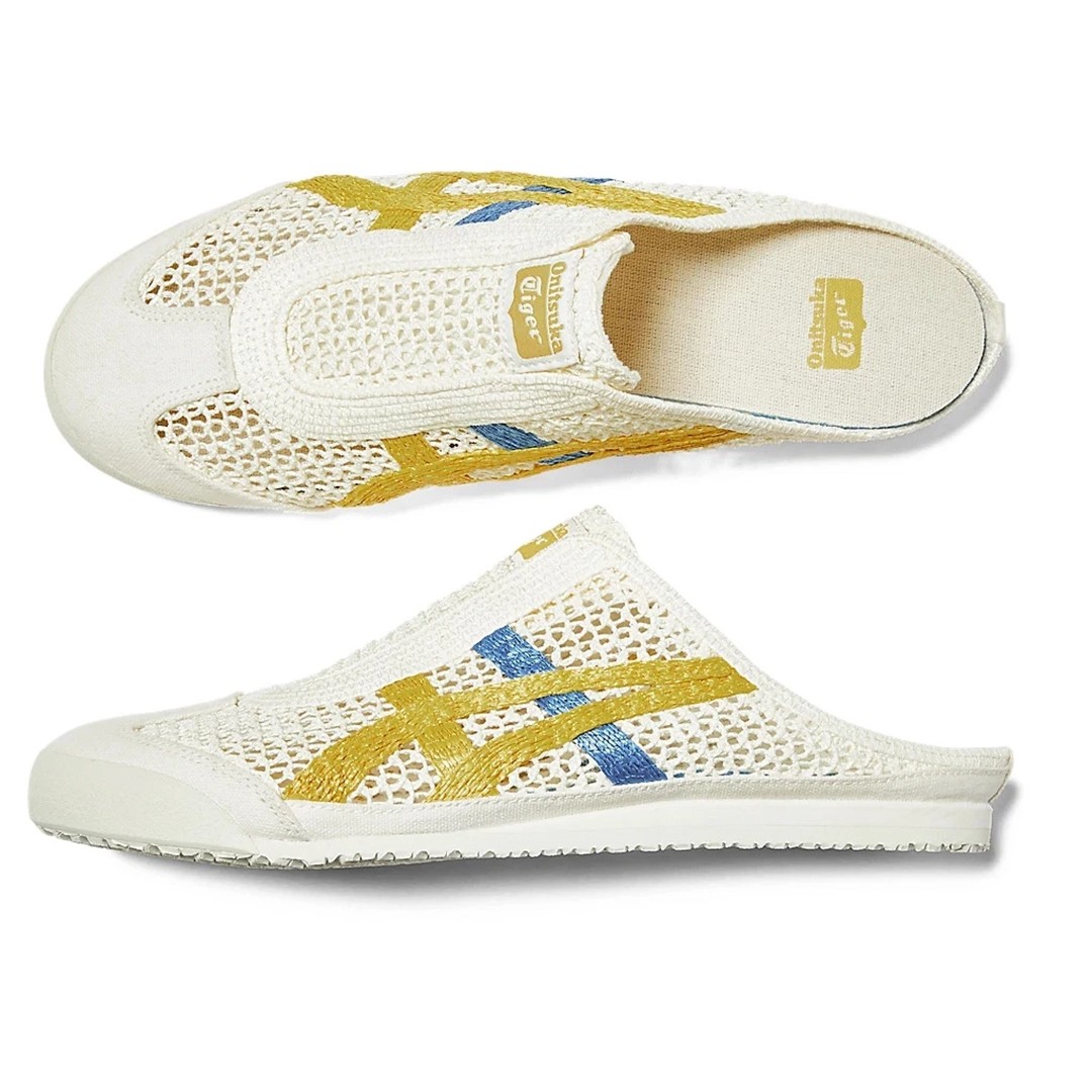 New Onitsuka Tiger MEXICO 66 SABOT Cream Mustard Slipper 1183C123