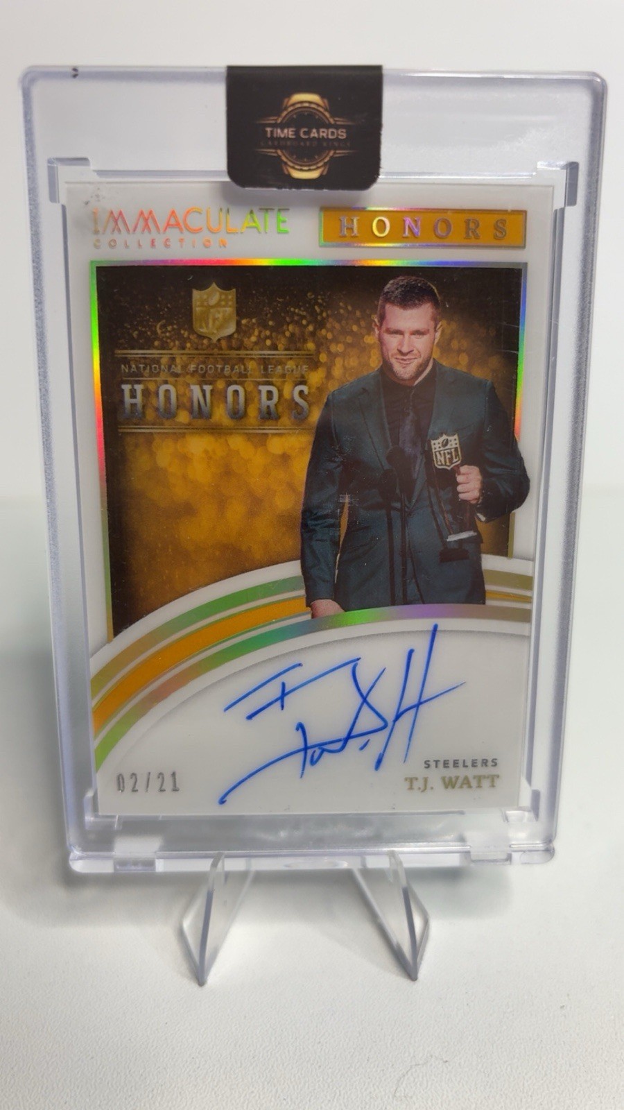 2022 PANINI IMMACULATE COLLECTION TJ WATT AUTO /21 HONORS #IHS-TJW STEELERS
