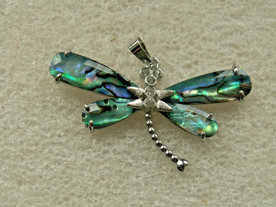 ABALONE MUSCHEL  LIBELLE  Anhänger    EINZIGARTIG/NEU! - Bild 2 von 3