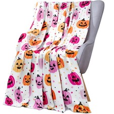 Halloween Pumpkin Throw Blanket 50x60 Inch Spooky Pumpkins Face Blankets Soft...