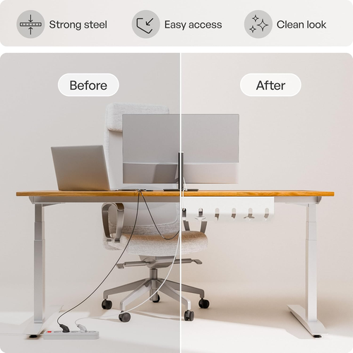 Cable Management under Desk for Easy Mounting Under-Table I Set of 3 - with 10X  - Picture 6 of 12