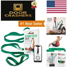 Versatile Stretch Out Strap for Therapy & Yoga - Includes 40 Page Exercise Book