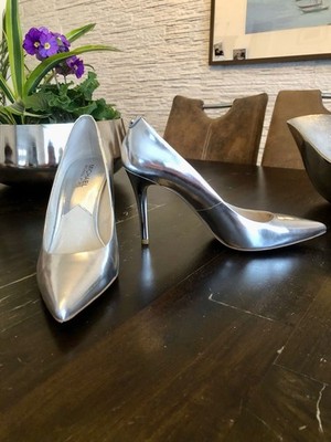 Michael Kors Damen Pumps Silber spitz EU 39 für Abiball o. andere Gelegenheiten